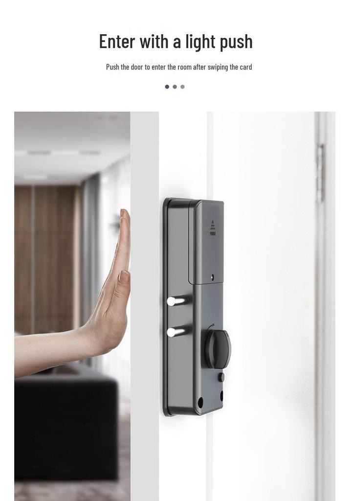 Invisible Smart Card Swipe Remote Control Door Lock - No Drilling Required for Indoor Wooden Doors