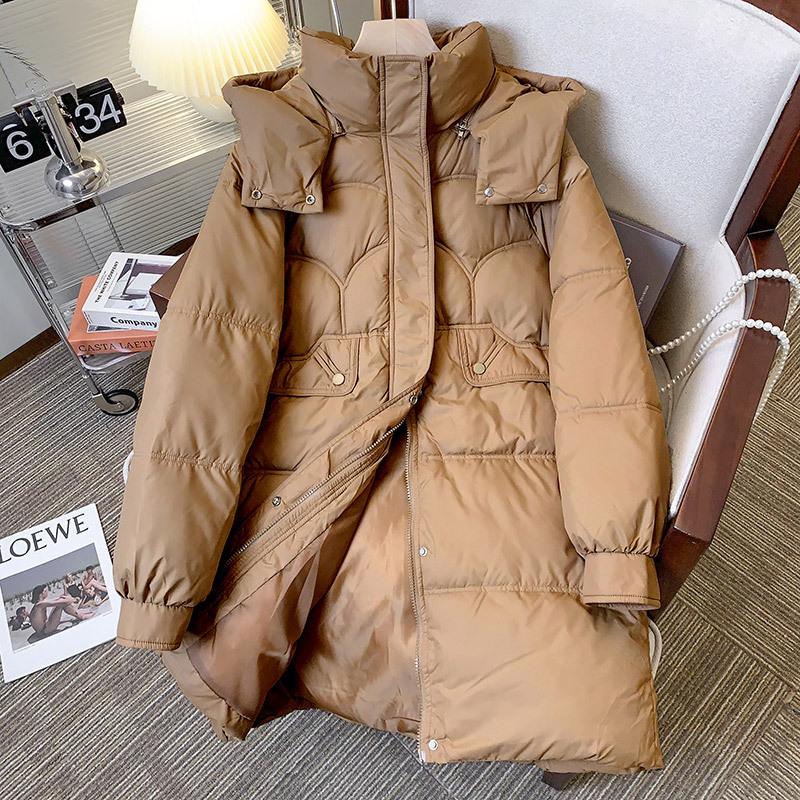 Down cotton-padded clothes for women, middle-aged mothers, medium and long cotton-padded clothes, thickened coats, women's cotton-padded jackets, ve