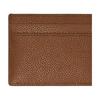 Burberry Cotswolds Engraved Metal Accessory Design Calfskin Card Holder Female Hazelnut Color