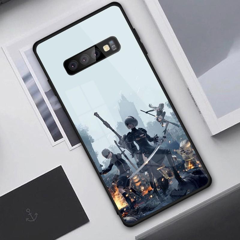 Cute Girl Nier Automata Phone Case For Samung A32 A51 A52 NOTE 10 20 S10 S20 S21 S22 Pro Ultra Black PC Glass Phone Cover