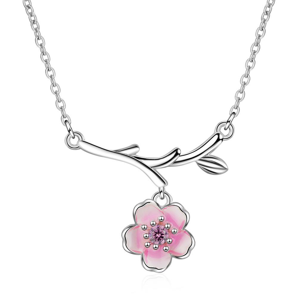

Niche Cherry Blossom Pink Choker Necklace - Trendy Korean Style Clavicle Chain for Women