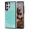 Suitable for Samsung Galaxy S7 S8 S9 S10 S20 S21 S22 Ultra Case with Card Holder, Flower Magnetic Buttons Protective Wallet Case
