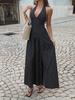 European & American Elegant Retro Polka Dot Halter Long Dress - Women's Spring/Summer 2026 Collection