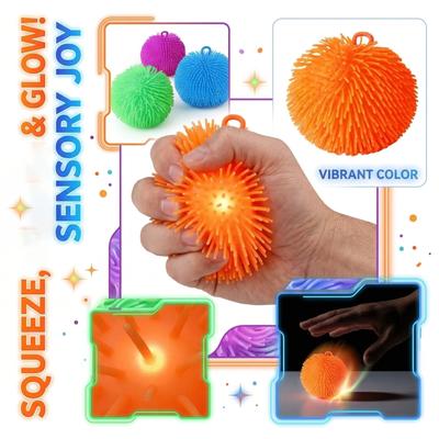 Glowing Pom-Pom Squeezy Toy — Luminous Stress-Relief Toy & Sensory Play