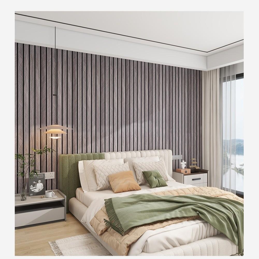 New Linear Wood Pattern 3D Foam Ceiling Self-adhesive Waterproof Home Wallpaper 0.6x3m Peel and Stick Wall Stickers