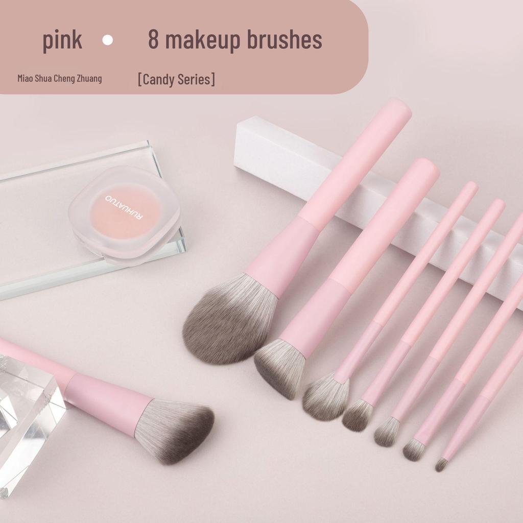 8-Piece Professional Makeup Brush Set with Soft Bristles for Powder & Eyeshadow - Premium Quality for Makeup Artists