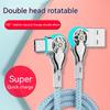 Fast Charging Cable 180 Degree Elbow Rotation USB A To Type C Cable with Light Zinc Alloy Braided Data Cable USB Micro Charger
