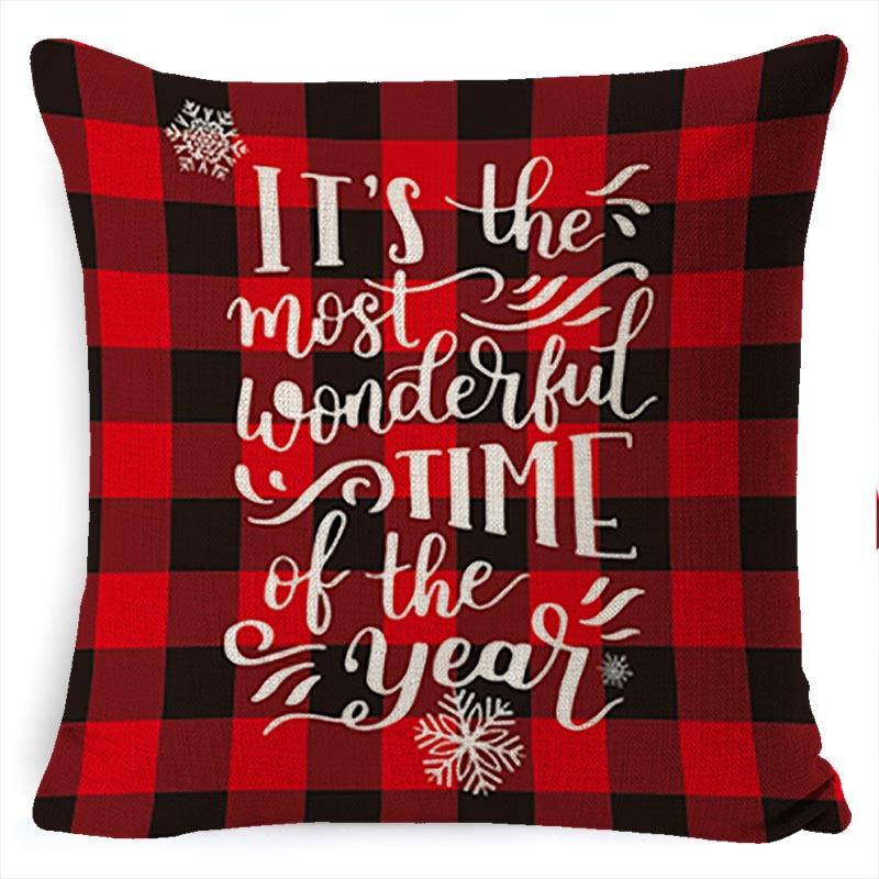 New Christmas Pillowcase Cushion Car Waist Protector Bedside Pillowcase Christmas Linen Pillowcase