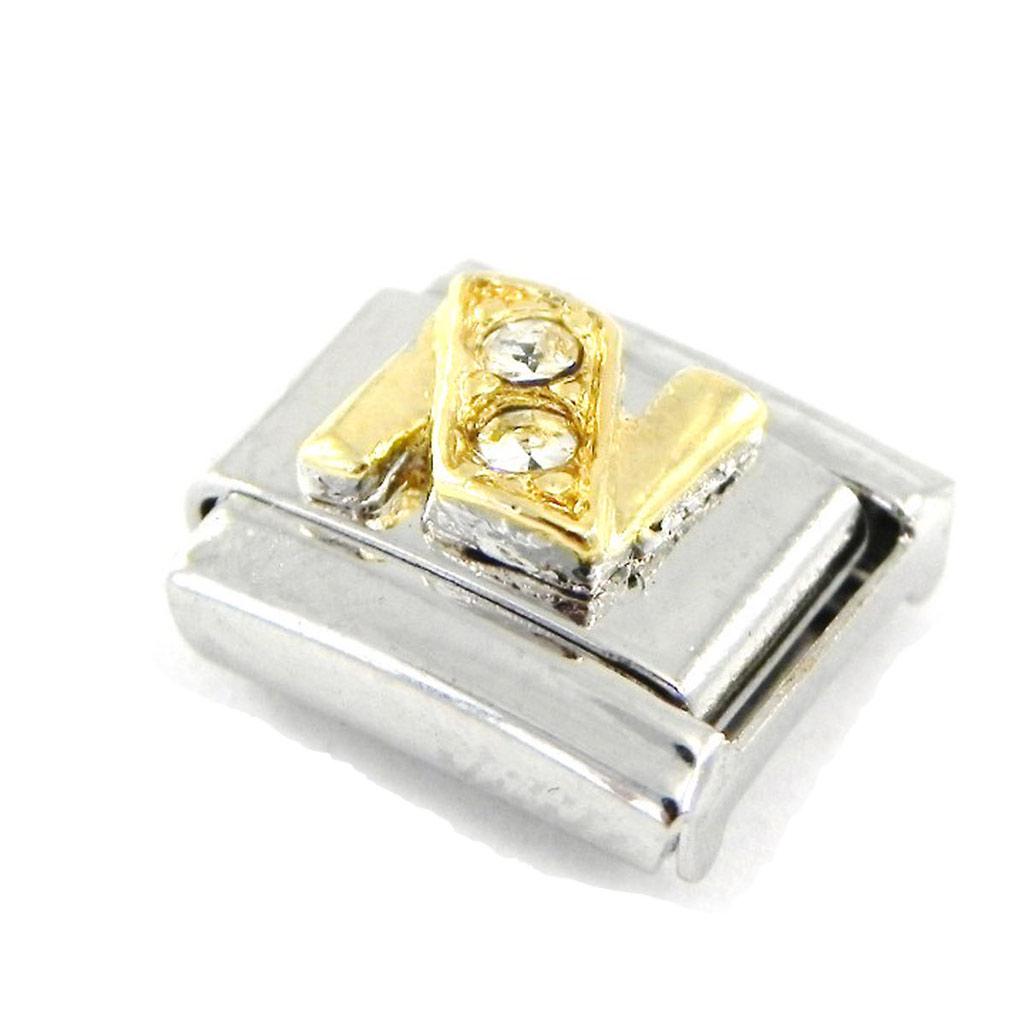 Les Trésors De Lily [C6068] - Gold White 'Letter N' Mesh