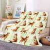 Cute Dog Printed Flannel Throw Blanket Soft Cozy Pet Pattern Fleece Blanket for Sofa Bed Couch Home Decor Customized Blankets