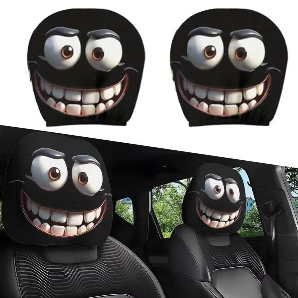 2 Pezzi Copritesta Traspirante per Auto Universale Copritesta per Sedile Auto Coprisedile Auto Personalità Halloween