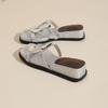 Retro Slope Heel Cool Slippers Women's Summer Wear with Skirt New Metal Buckle French High-end Niche Slippers