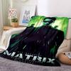 1pc The Matrix Flannel Throw Blanket - HD Printed Lightweight Soft Warm All-Season Blanket for Sofa, Bed, Travel, Camping 046