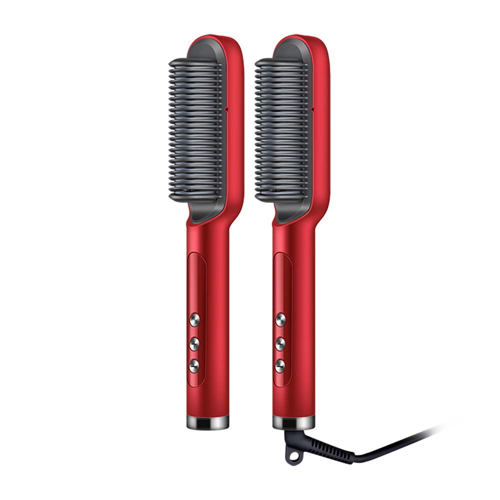 45W Ceramic LCD Display Straight Hair and Curly Hair Styles in One Step Electric Hair Straightener Brush Hairbrush Comb