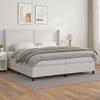 Box Spring Bed with Mattress White 200x200 cm Faux Leather