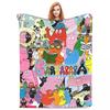 Barbapapa Coral Fleece Plush Throw Blanket Cute Cartoon Blankets for Sofa Travel Lightweight Bedding Throws