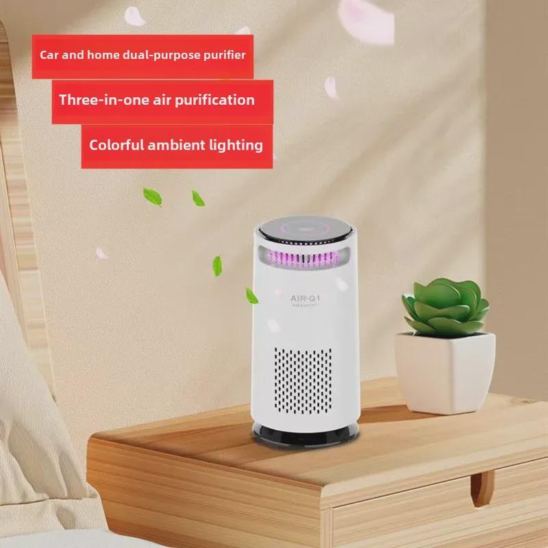 Ionizator Auto Compact & Purificator de Aer de Birou cu Cărbune Activat pentru Eliminarea Mirosurilor și a Formaldehidei