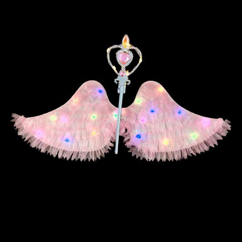 Little Girl's Angel Feather Wings Set – Christmas and New Year Costume Décor
