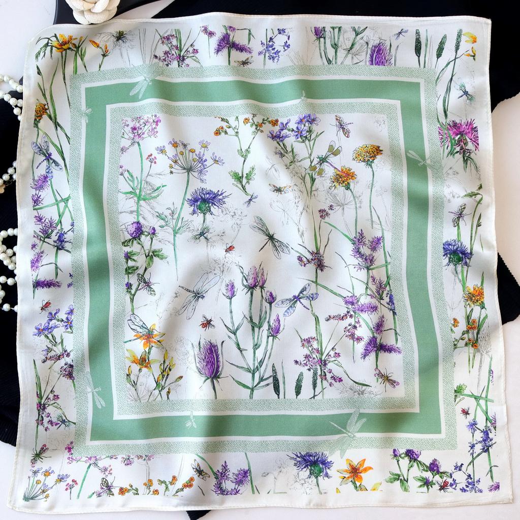 Neuer 100% Naturseide Schal Halstuch Foulard Damen Bandana Schals Frauen Hijab Schal Wickeltuch Quadratisches Kopftuch