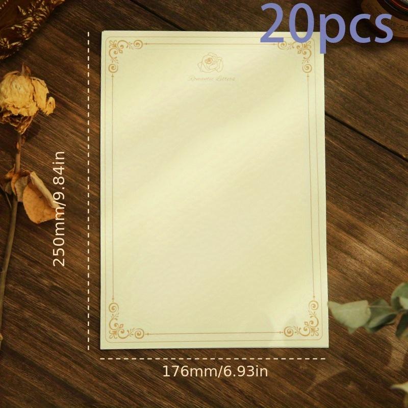20Pcs Retro European Literary Letter Paper, Creative Letter Signature B5 Handwritten Love Letter Confession Romantic Confession Couple Gifts 20 Pieces