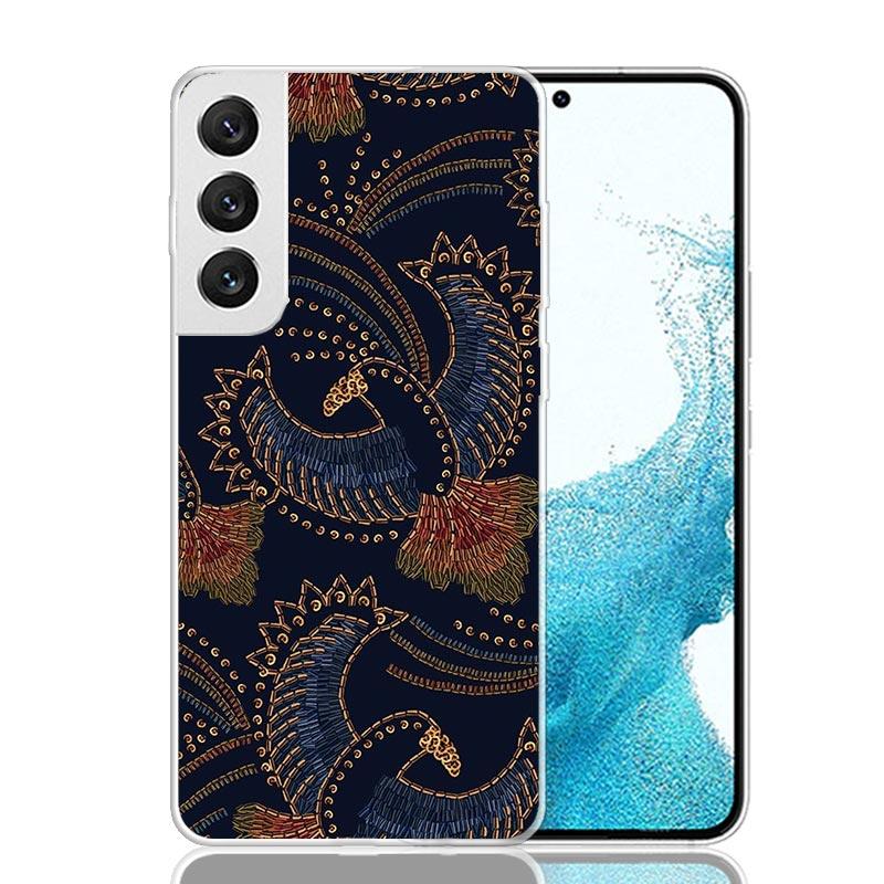 African Style Fabric Pattern Phone Case For Samsung Galaxy S26 S25 Edge S24 S23 FE S22 Ultra S21 Plus S20 + Fundas Cover Coque G