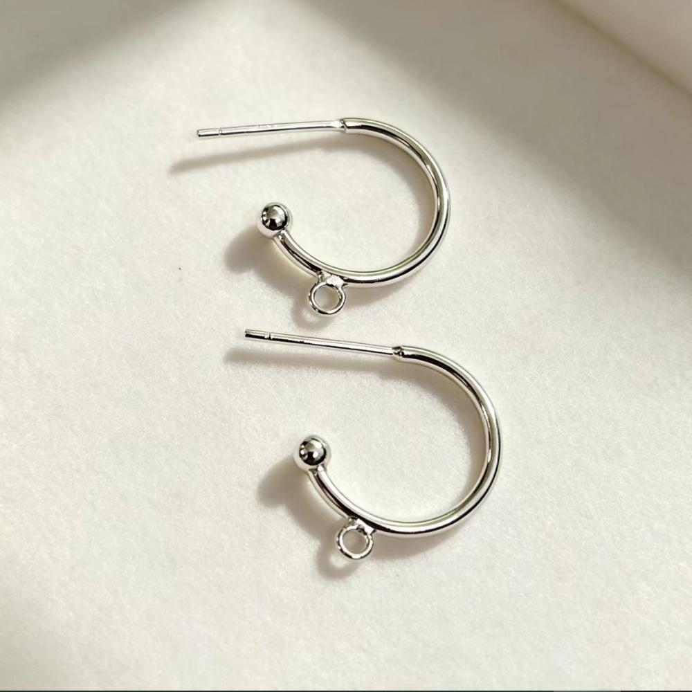 Gold-Plated S925 Sterling Silver C-Shaped Ear Hook - Fade-Resistant DIY Earring Material