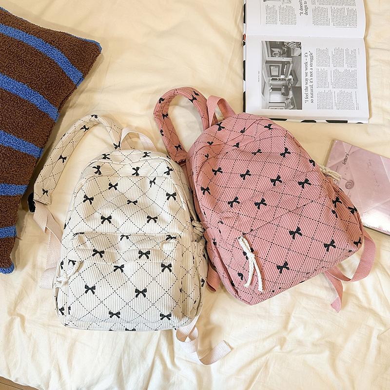 Schoolbag Cute Schoolbag Female College Student Fashion Bow Backpack Japanese Versatile Junior High School Student Travel Computer Backpack Tide