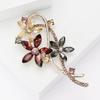 Womens Crystal Flower Brooch Pin Vintage Rhinestone Brooches Wedding Lapel Gifts