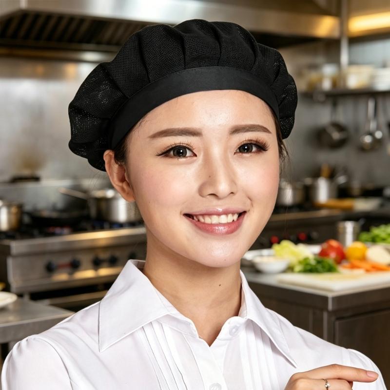 6Pcs Small Meshes Chefs Work Hat Breathable Professional Kitchen Cook Hat For Kitchen And Food Service