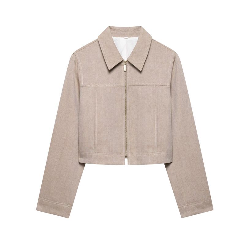 Kaslead New Women clothes Western Style Herringbone Twill Short coat Straight Pants 2833129 2830129