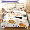 3pcs Custom Name Animals Bedding Set Duvet Cover Closure Includes 1 Duvet Cover & 2 Pillowcases, Soft and Comfortable for All Seasons.