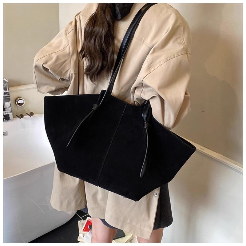 Suede Matte Bag Women's Large-capacity New Autumn and Winter Shoulder Mother and Child Shopping Bag Commuter Tote Bag