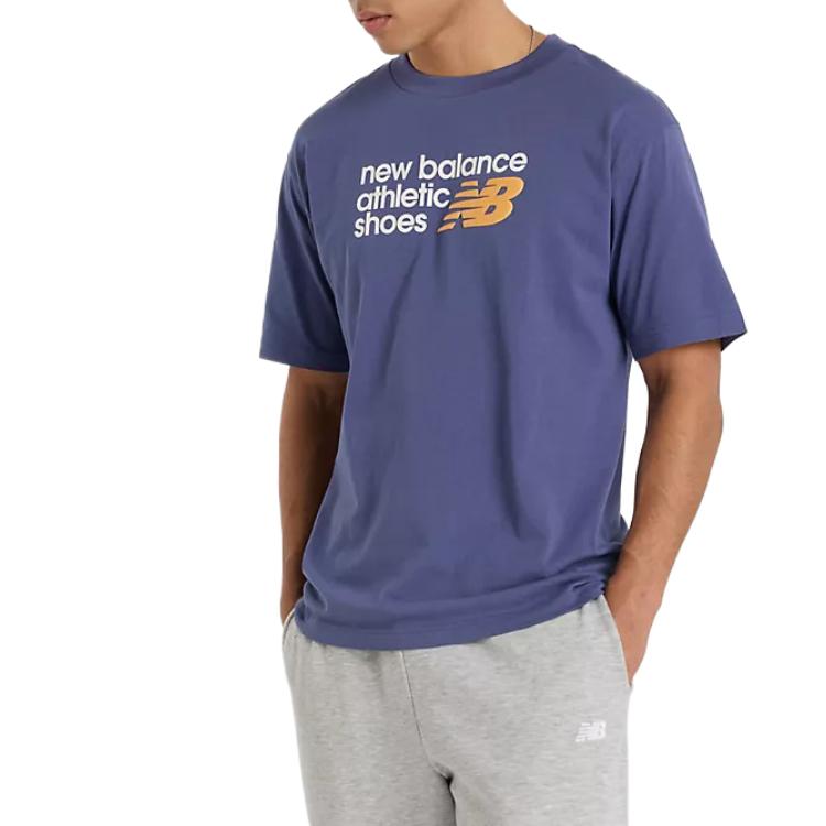 New Balance T Shirts Men s Blue Crew Neck Moderate MT51900-DRE 2XL
