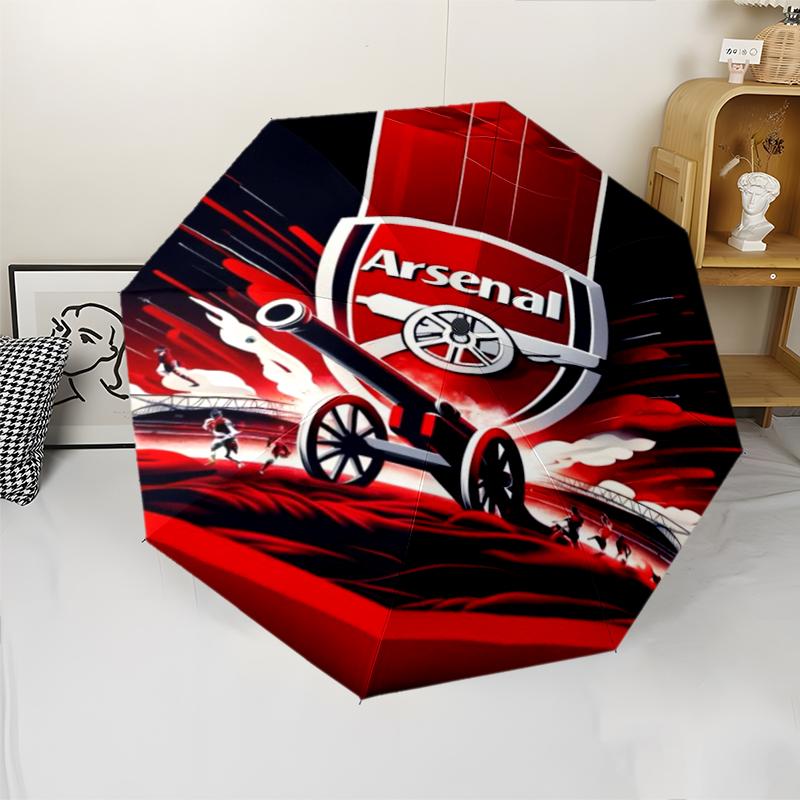 Arsenal Football Club Theme Automatic Umbrella, Lightweight & Portable, 8 Rib, Perfect for Outdoor Travel, Birthdays, Christmas, Gifts.