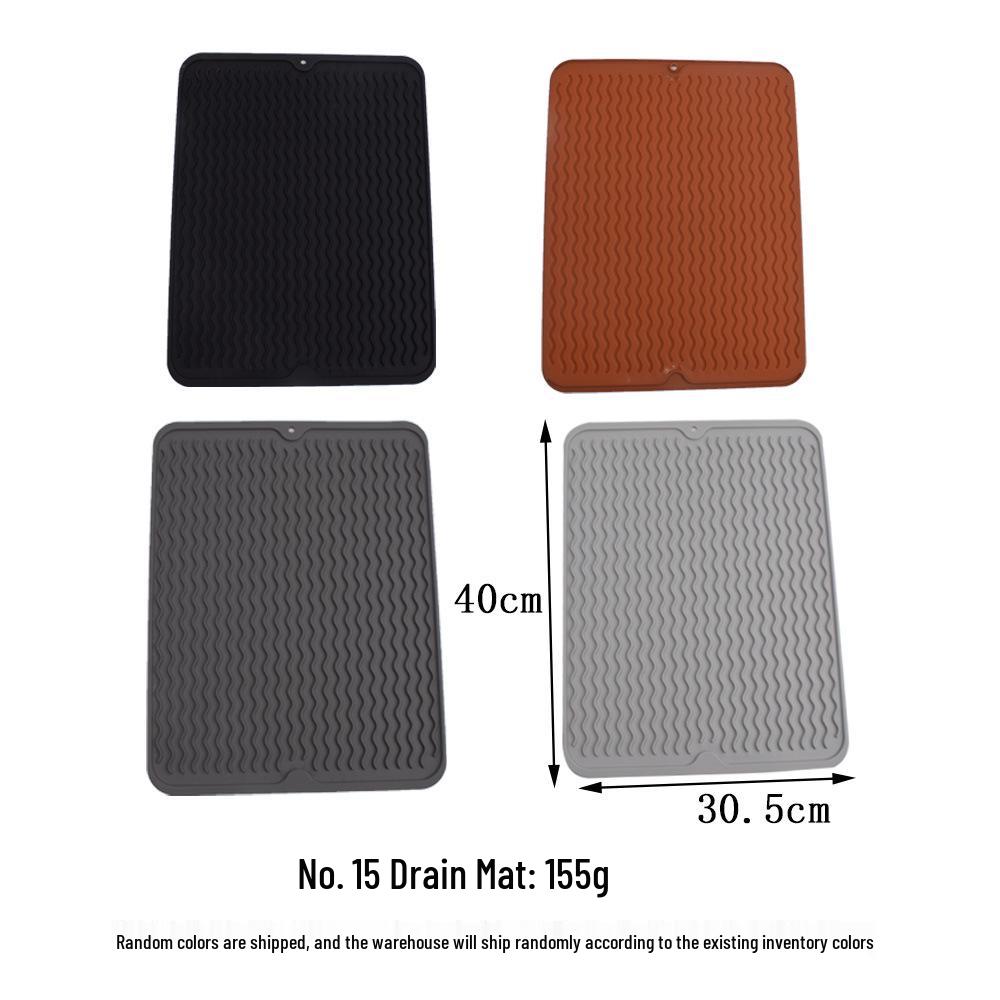 Silicone Kitchen Draining and Non-Slip Mat – Soundproof, Shockproof, Heat Resistant, Anti-Scald Countertop and Cutting Board Mat