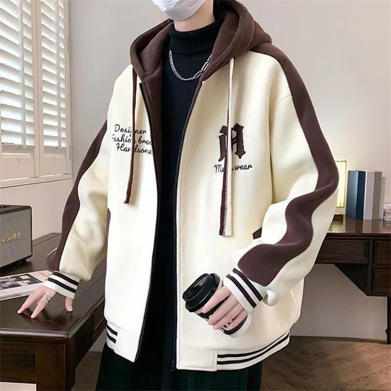 Męska Kurtka Baseballowa Trendy Duży Rozmiar - Casualowa, Przystojna Odzież Wierzchnia na Wiosnę, Jesień, Zimę