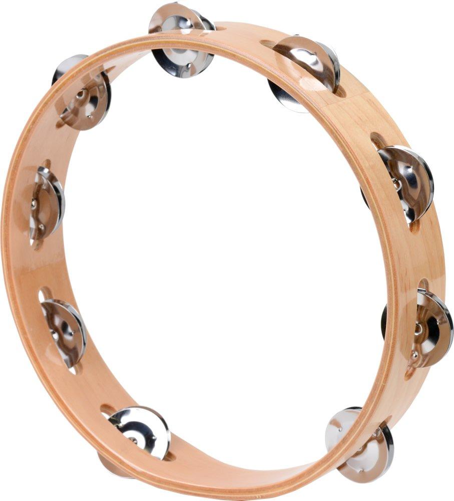 KC Natural 24cm Tambourine, Round, Wooden, Color, TW-24/9