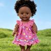 Realistic Black Doll 30cm Soft Vinyl African Girl Talking Toy with Sound Interactive Plush Gift for Kids Play