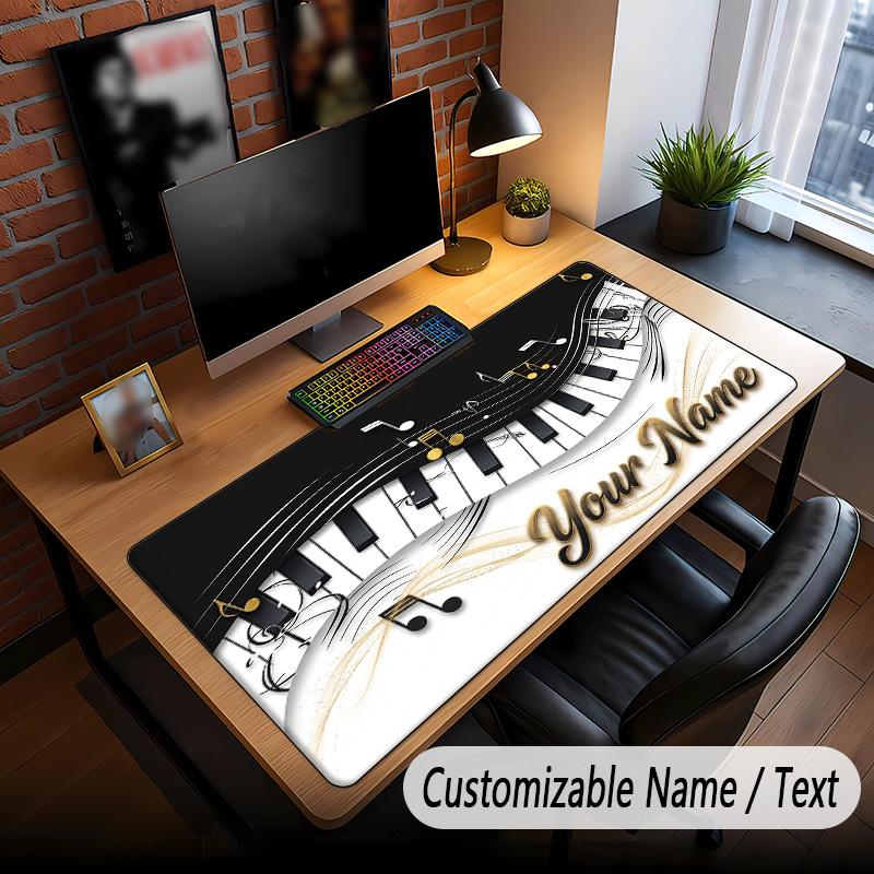 Music General Theme Custom Mouse Pad Personalized With Name Text Customized Desk Mat For Office Home Decor