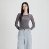 Halter Neck Sheer Long Sleeve T-Shirt RE LWF912C_MIWLWG31QA