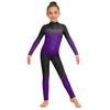 Kids Girls Asymmetrical Rhinestone Ballet Dance Leotard Sheer Mesh Gymnastics Jumpsuit Full Body Suit Figure Skating Dancewear