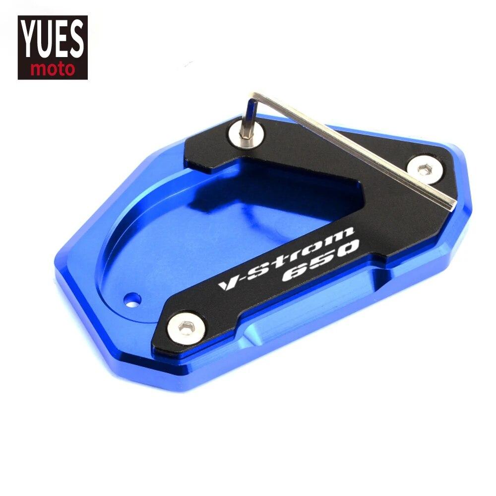 Motorcycle Accessories Aluminum Black Side Kickstand Stand Extension Enlarger For Suzuki DL650 V Strom Vstrom 650 XT 2004-2022