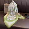 Luxury Design Floral Print Scarf Women Imitation Silk Square Neckerchief Hairbands Foulard Female 70x70cm Bandanas