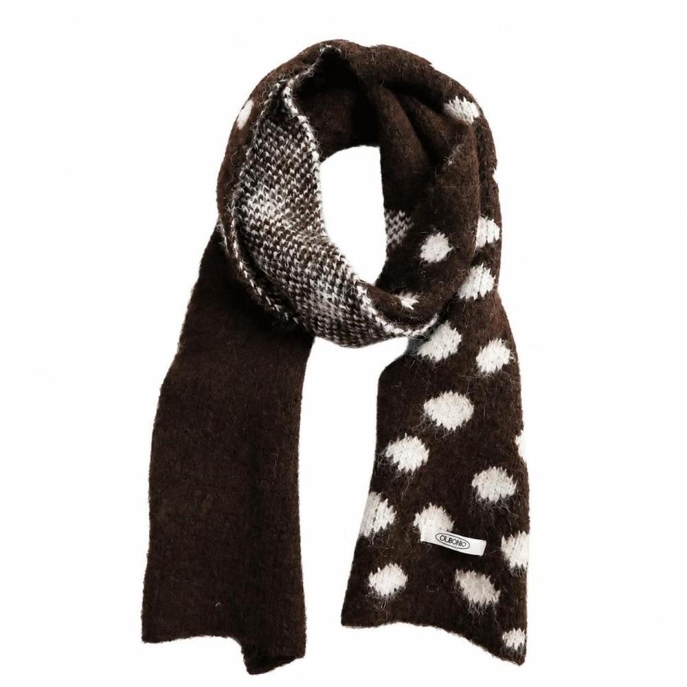 Soft Plush Knitted Scarf Warm Neckerchief Scarf Versatile Wool Blend Scarf Women