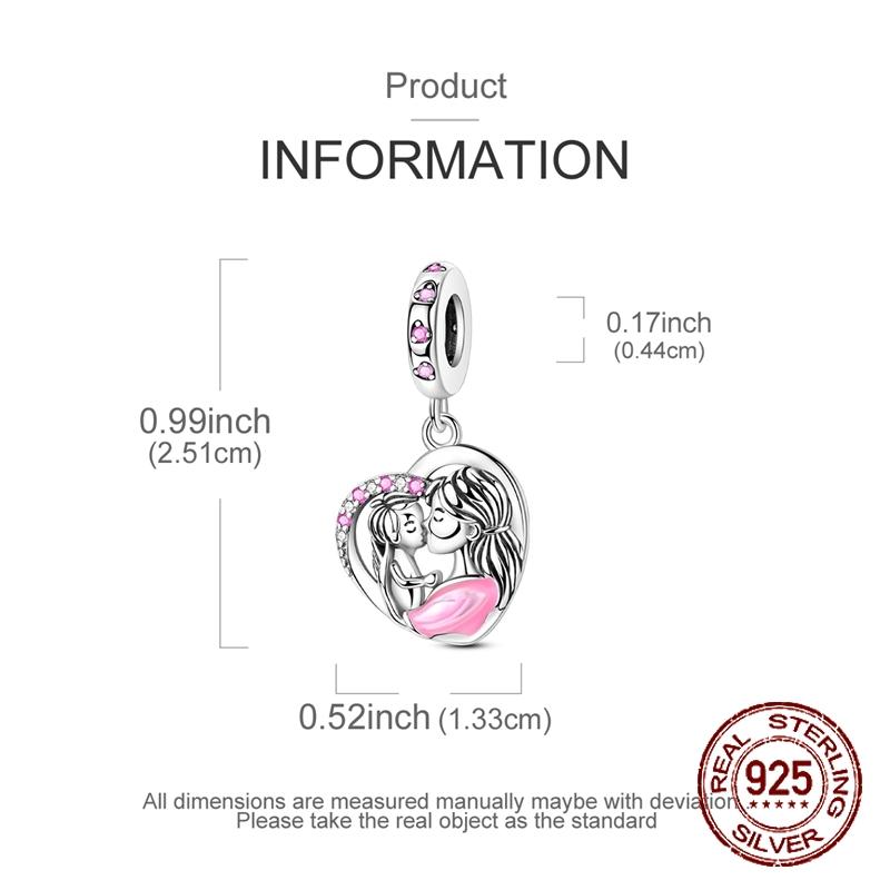Mother Kisses Elegant Beads Copper Love Bead Dangle Pendant Fit Unique Bangle Bracelet Necklace Handmade Jewelry