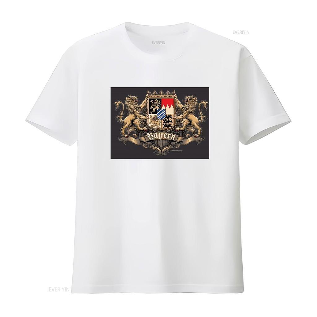 Męska Koszulka z Herbem Lwa Bawarii Unikalny Design z Napisami Idealna dla Mężczyzn Wysoka Jakość vintage Prana homme Codzienna Miękka
