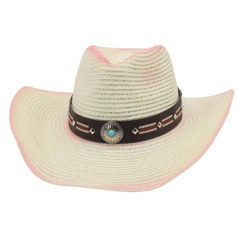 Women'S Sunshade Travel Photo Beach Visor Men'S Summer Western Cowboy Hat New Men'S And Women'S Grassland Straw Hat Top Hat