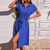 Women's Fashion Casual Cardigan Lapel Tunic Dresses
