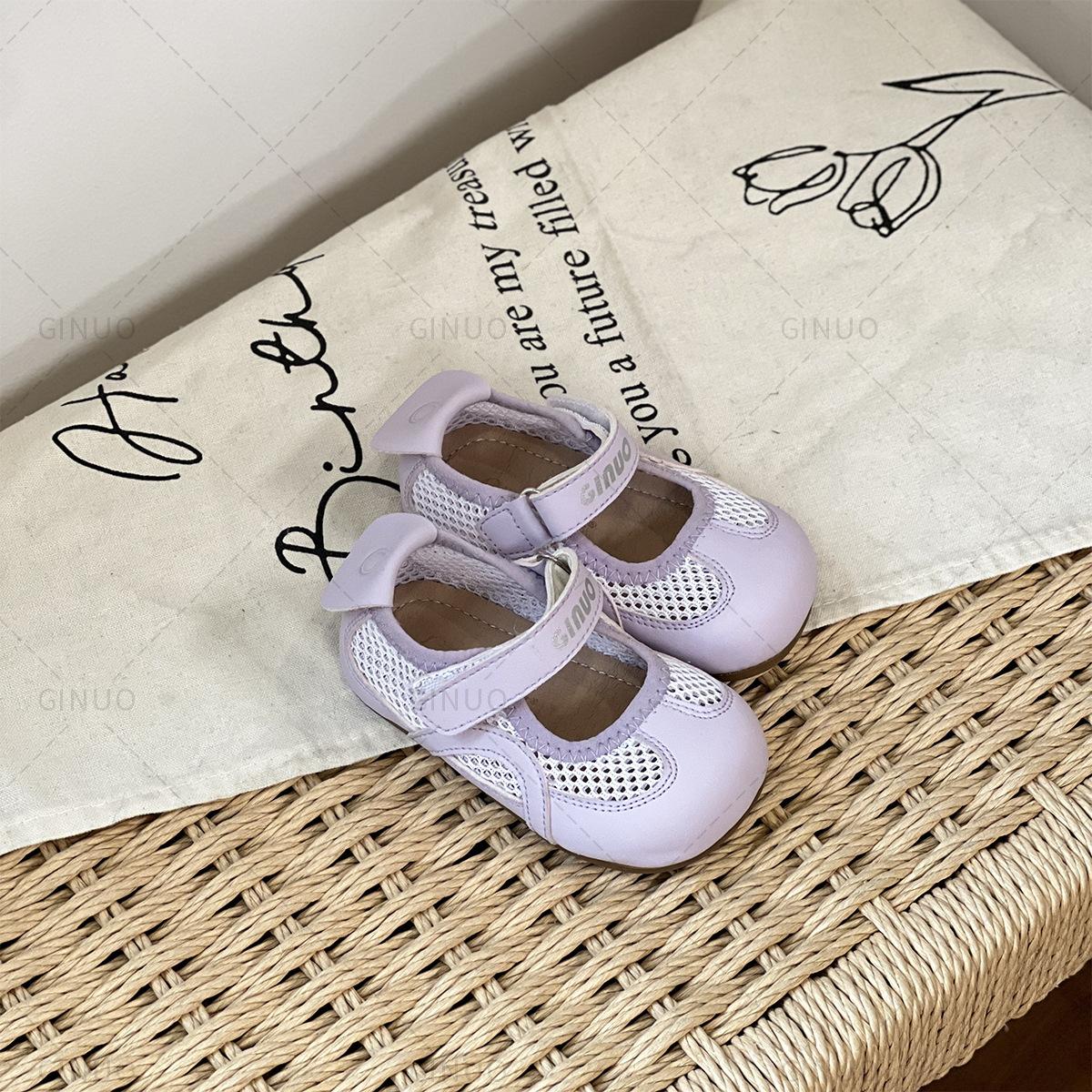 

2025 summer breathable new Velcro Mary Jane flat toddler shoes round head casual shoes comfortable and fashionable 19 inner length about 13.5CM фиолетовый