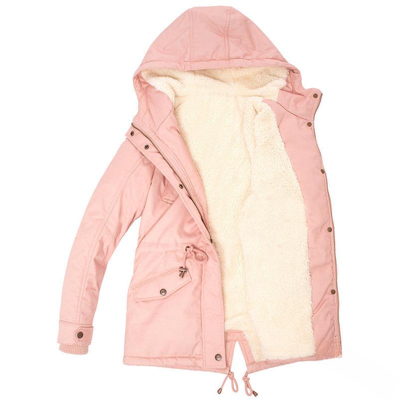 Winter Hot Sale: Women's Hooded Slimming Plus Velvet Thick Cotton Coat